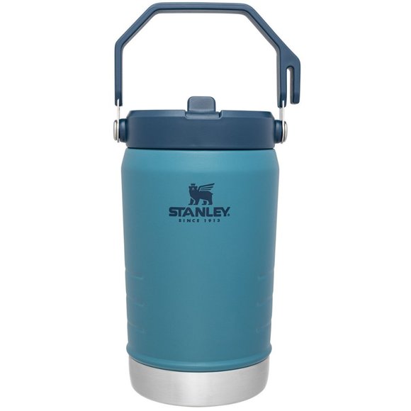 Stanley Flip straw Iceflow Jug 64oz - Lagoon with Navy Lid - Picture 1 of 9